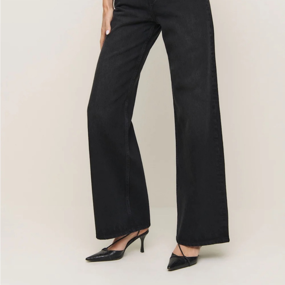 Reformation Black Wide Leg Jeans